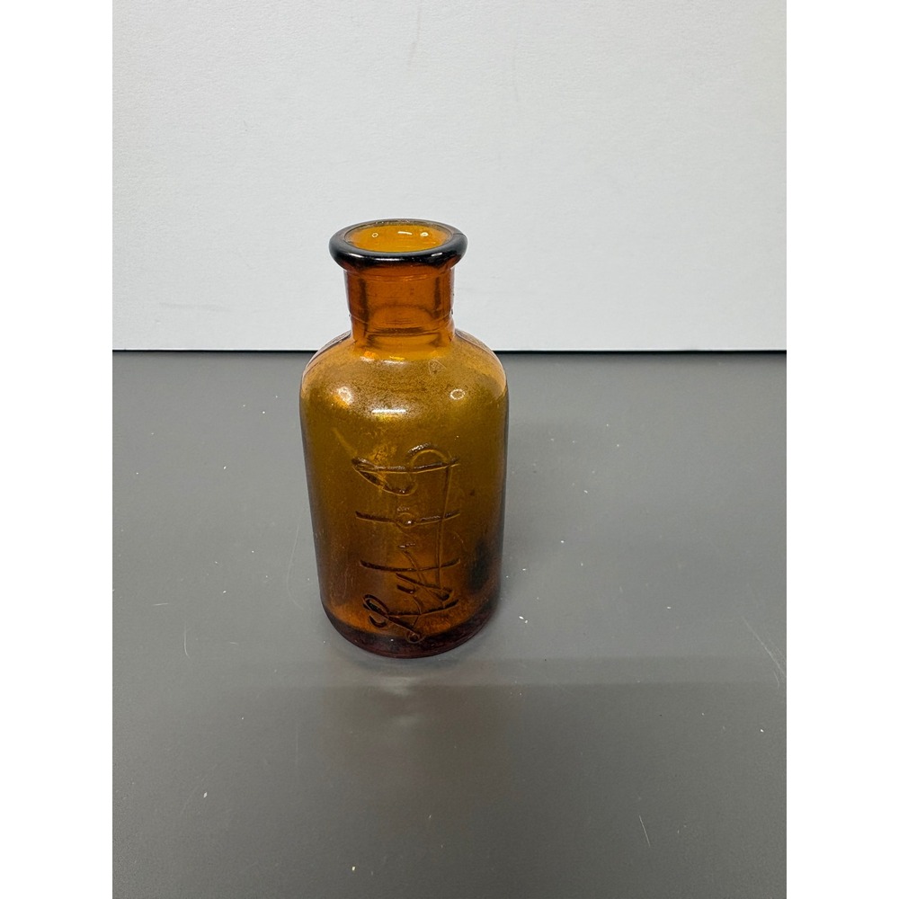 Vintage Lysol Amber Glass Apothecary Bottle Lehn & Fink Bloomfield NJ Embossed